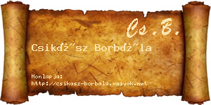 Csikász Borbála névjegykártya